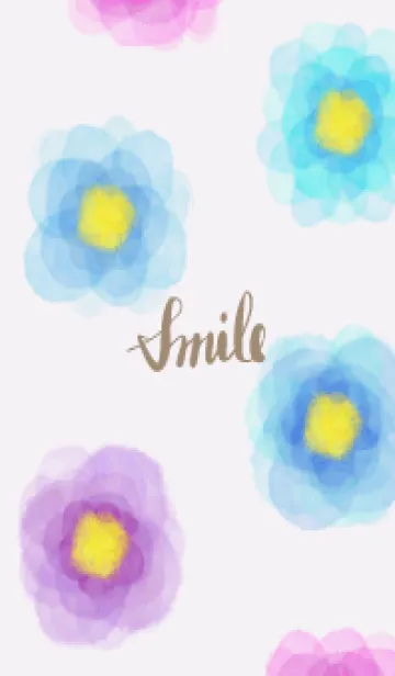 [LINE着せ替え] 水彩花青系27の画像1