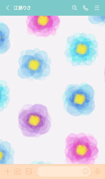 [LINE着せ替え] 水彩花青系27の画像2