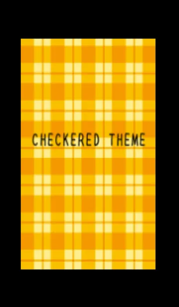 [LINE着せ替え] オレンジチェックの着せかえ/ブラックの画像1