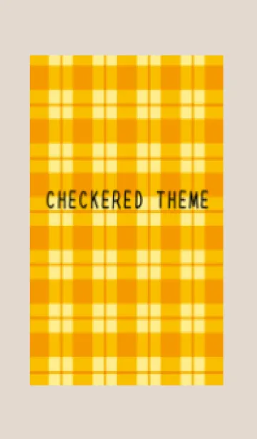 [LINE着せ替え] オレンジチェックの着せかえ/ベージュの画像1