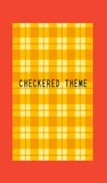 [LINE着せ替え] オレンジチェックの着せかえ/レッドの画像1