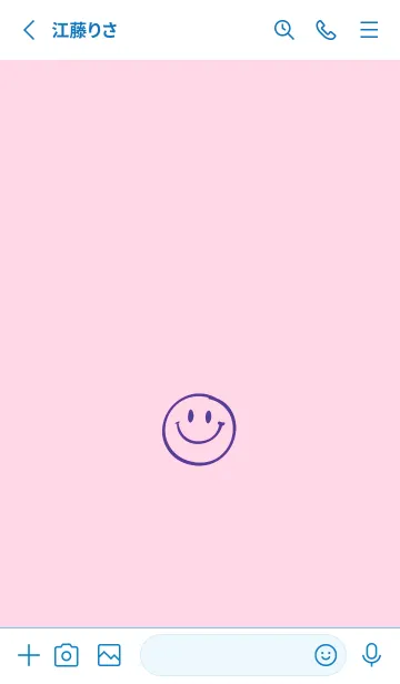 [LINE着せ替え] シンプル ミニ スマイル 100の画像2