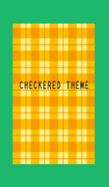 [LINE着せ替え] オレンジチェックの着せかえ/グリーン/白の画像1