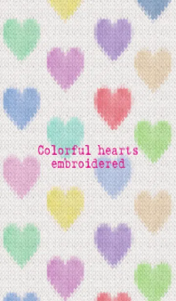 [LINE着せ替え] Colorful hearts embroidered 31の画像1