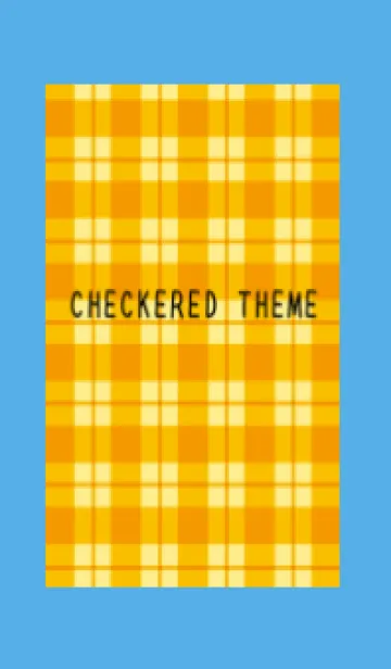 [LINE着せ替え] オレンジチェックの着せかえ/ブルーの画像1