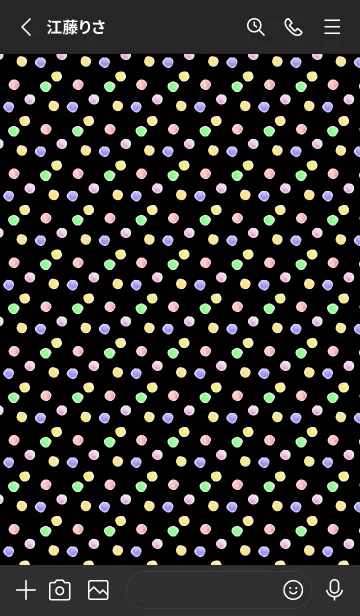 [LINE着せ替え] 淡い水彩の円 黒色の画像2