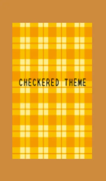 [LINE着せ替え] オレンジチェック/ブラウン/オレンジの画像1