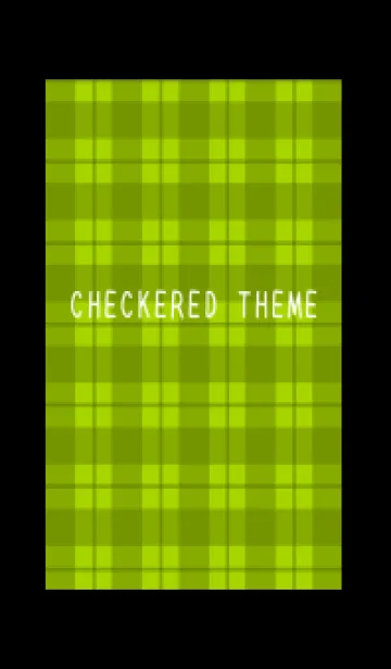 [LINE着せ替え] 黄緑チェックの着せかえ/ブラックの画像1