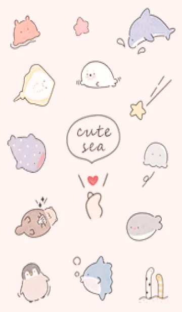 [LINE着せ替え] babypink♡可愛い水族館09_1の画像1