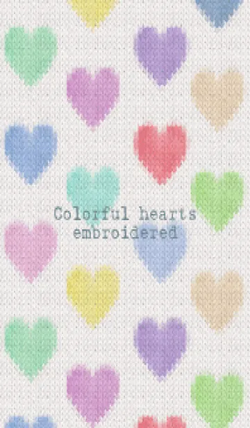 [LINE着せ替え] Colorful hearts embroidered 32の画像1