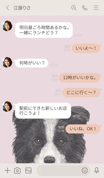 [LINE着せ替え] ICON DOG - ボーダーコリー - PASTEL PK/05の画像3