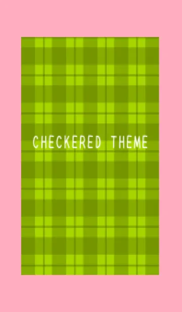 [LINE着せ替え] 黄緑チェックの着せかえ/ピンクの画像1