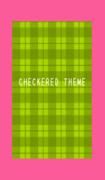 [LINE着せ替え] 黄緑チェックの着せかえ/ホットピンクの画像1