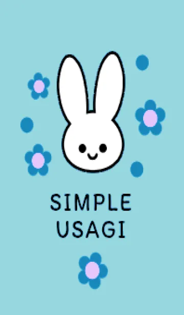 [LINE着せ替え] シンプル ウサギ -フラワー- 46の画像1