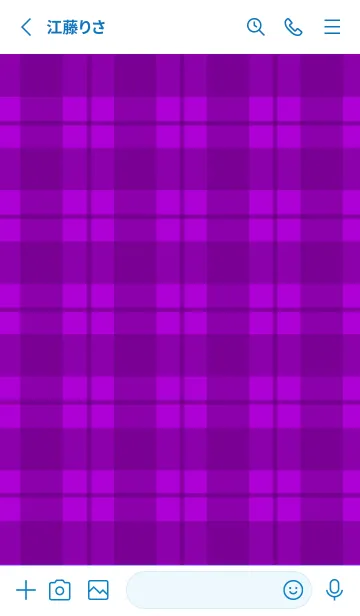 [LINE着せ替え] 紫チェックの着せかえ/ブルー/ホワイトの画像2