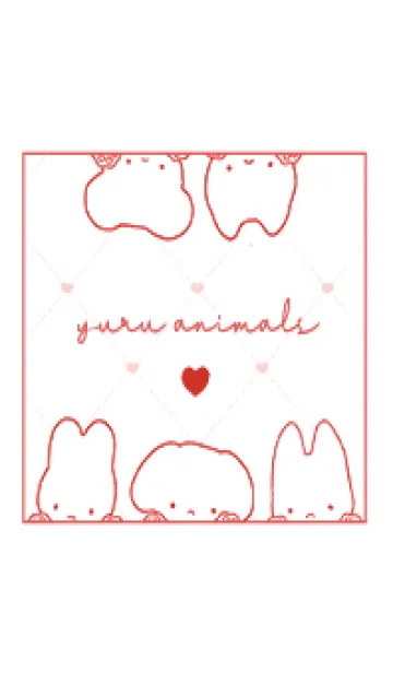 [LINE着せ替え] ゆるみあにまるず 1 - W x レッド 01の画像1