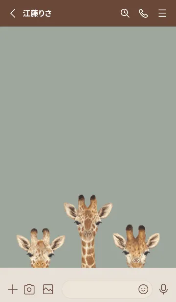 [LINE着せ替え] ANIMAL - キリン - グリーングレーの画像2