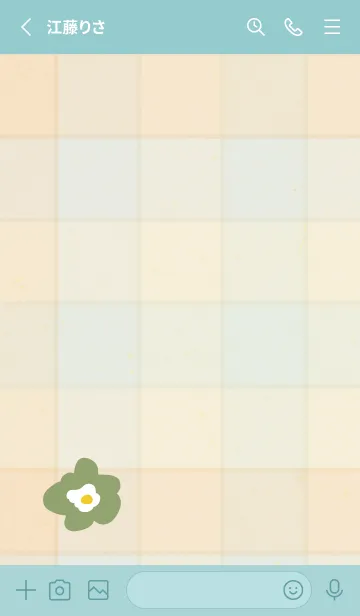 [LINE着せ替え] チェック柄 北欧風花13の画像2