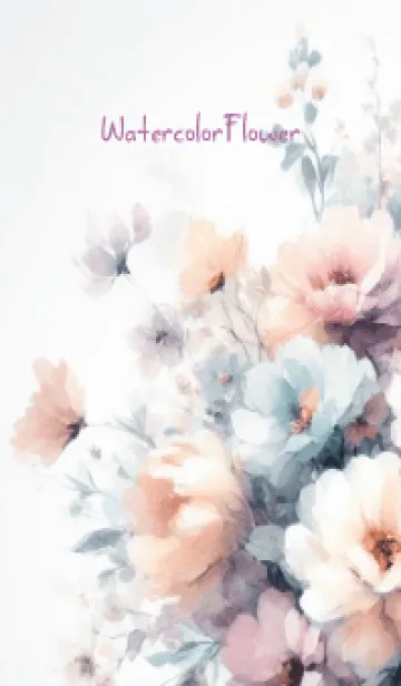 Watercolor White Flower-hisatoto-40の着せ替えメイン画像