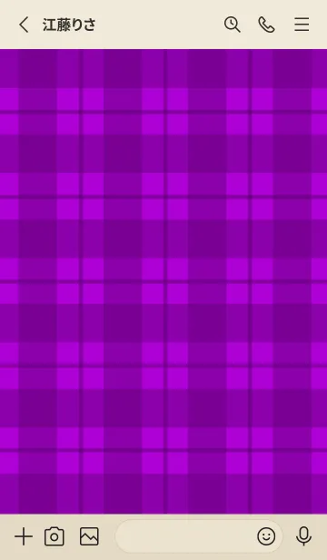 [LINE着せ替え] 紫チェックの着せかえ/レッド/ベージュの画像2