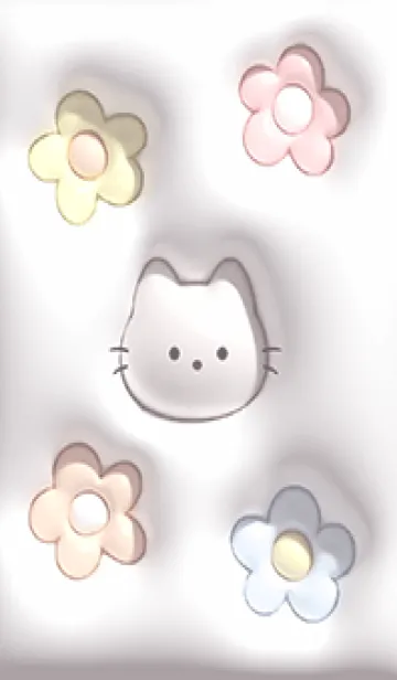 [LINE着せ替え] Greigeぷっくりな猫と花02_1の画像1