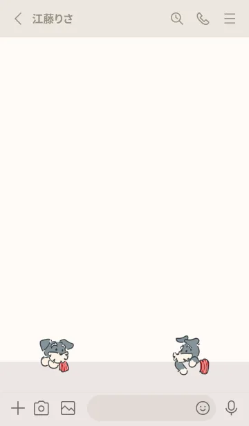 [LINE着せ替え] 赤いスカーフをしたグレーのシュナウザーの画像2