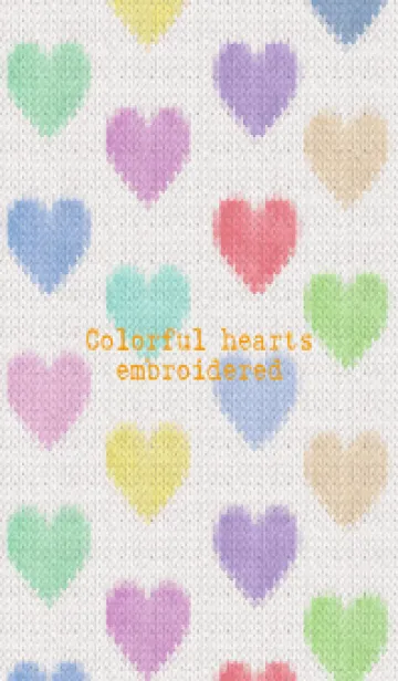 [LINE着せ替え] Colorful hearts embroidered 33の画像1