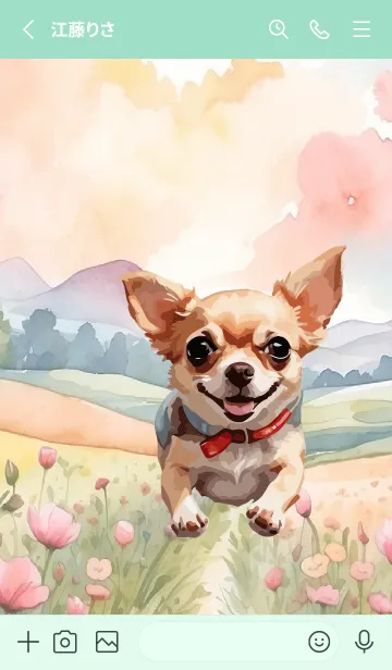 [LINE着せ替え] Chihuahua In Flower Theme 2 (JP)の画像2