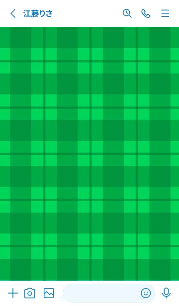[LINE着せ替え] 緑チェックの着せかえ/ブルー/ホワイトの画像2