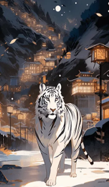 [LINE着せ替え] White tiger in the suburbs-03 japanの画像1
