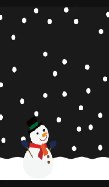 [LINE着せ替え] 雪と雪だるま 黒色の画像1