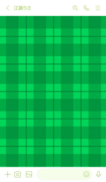 [LINE着せ替え] 緑チェックの着せかえ/イエローグリーンの画像2