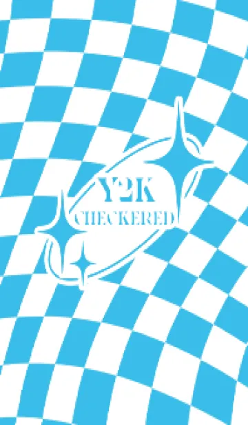 [LINE着せ替え] ✦ Y2K CHECKERED ✦ 04 BLUE 1 ✦の画像1