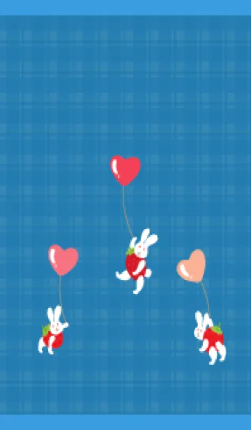 [LINE着せ替え] 風船とうさぎ 青色の画像1