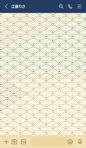 [LINE着せ替え] 和音 青海波&fermata  バーントオレンジの画像2