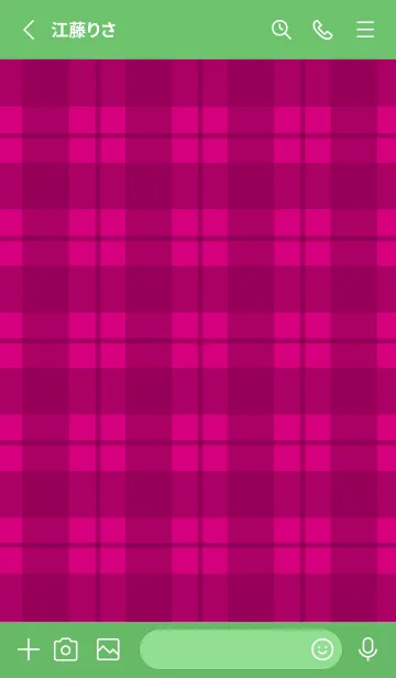 [LINE着せ替え] 赤チェックの着せかえ/グリーンの画像2