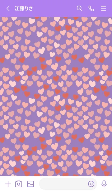 [LINE着せ替え] purple ハートがいっぱいの画像2