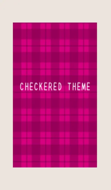 [LINE着せ替え] 赤チェックの着せかえ/ベージュの画像1