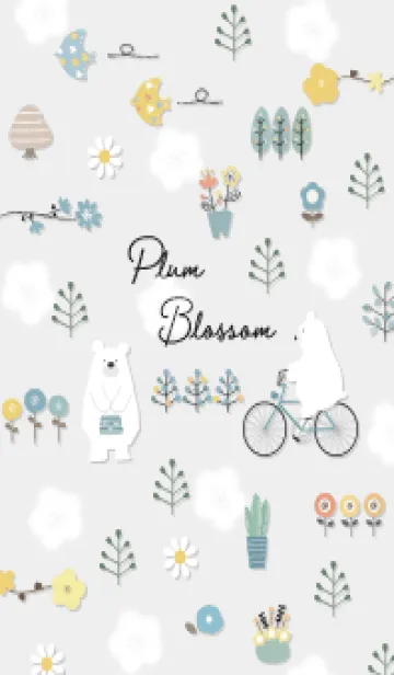 [LINE着せ替え] Gray梅が咲く頃に01_1の画像1