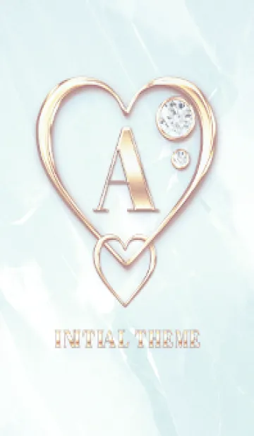 [LINE着せ替え] 【 A 】 Heart Charm & Initial - Blue 2の画像1