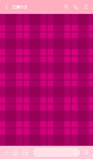 [LINE着せ替え] 赤チェックの着せかえ/ピンクの画像2