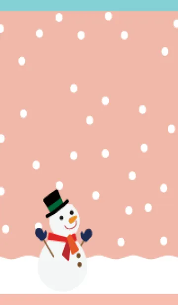 [LINE着せ替え] 雪と雪だるま ピンクと水色の画像1