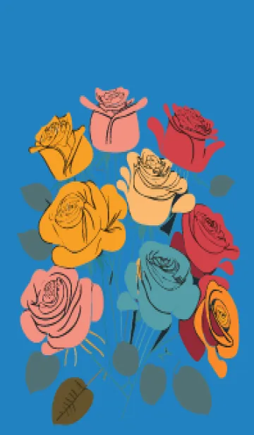 [LINE着せ替え] blue 午後の薔薇の画像1