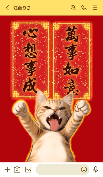 [LINE着せ替え] 新年の願い猫の画像2