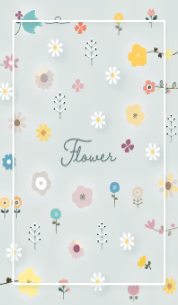 [LINE着せ替え] bluegreenデイジーと花柄06_1の画像1