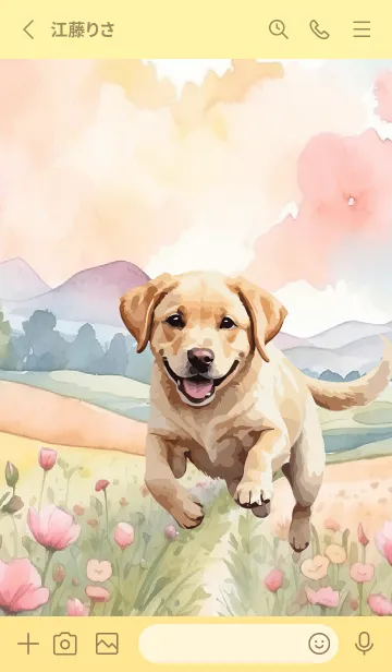 [LINE着せ替え] labrador retriever In Flower Theme 3(JP)の画像2