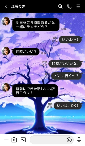 [LINE着せ替え] 冬のサクラ #BKHH03。の画像3