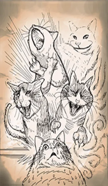 [LINE着せ替え] 顔芸の猫 (漫画風の画像1