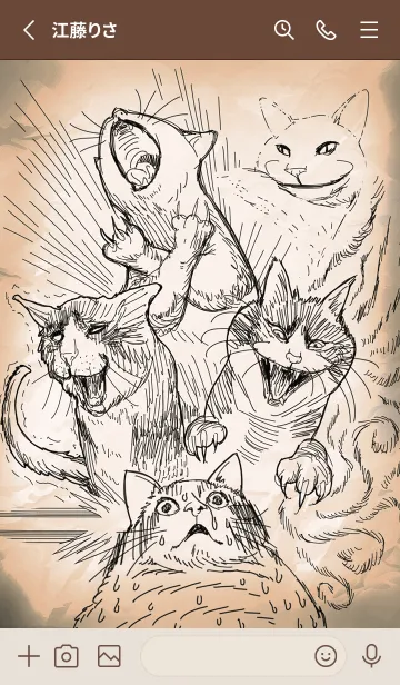 [LINE着せ替え] 顔芸の猫 (漫画風の画像2