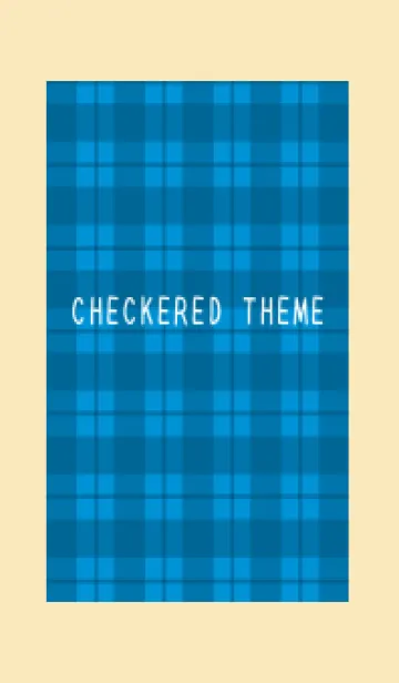 [LINE着せ替え] 青チェックの着せかえ/レッド/ベージュの画像1